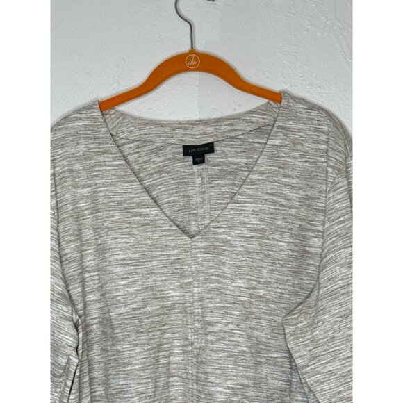 J. JIll Wearever Collection Space Dye Tan Long SLeeve V-Neck Tunic‎ Blouse XL - Picture 3 of 7